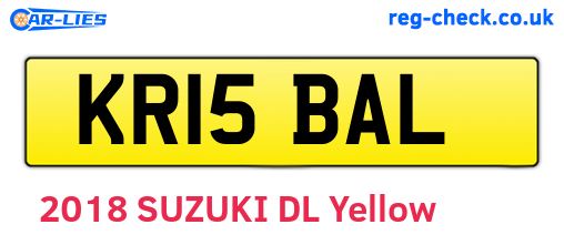 KR15BAL are the vehicle registration plates.