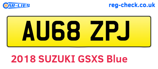 AU68ZPJ are the vehicle registration plates.