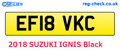 EF18VKC are the vehicle registration plates.