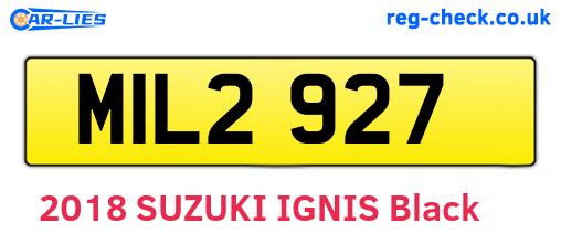 MIL2927 are the vehicle registration plates.