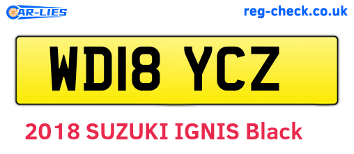 WD18YCZ are the vehicle registration plates.