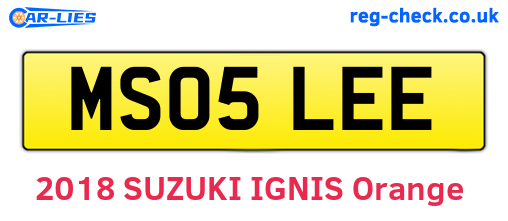 MS05LEE are the vehicle registration plates.