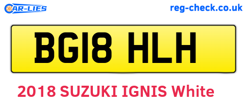 BG18HLH are the vehicle registration plates.