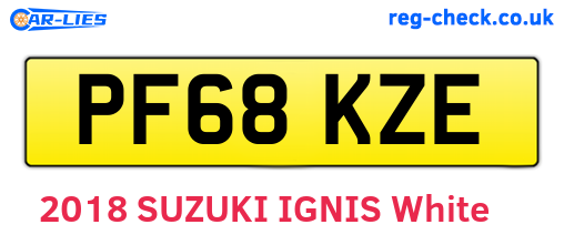 PF68KZE are the vehicle registration plates.