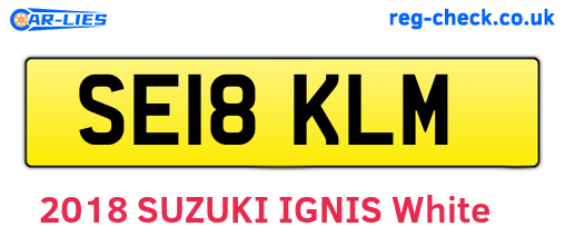 SE18KLM are the vehicle registration plates.