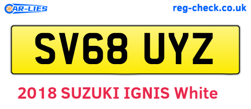 SV68UYZ are the vehicle registration plates.