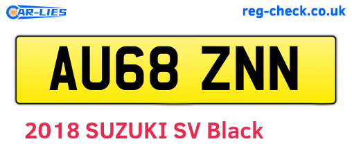 AU68ZNN are the vehicle registration plates.