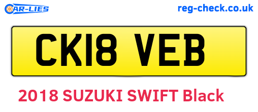 CK18VEB are the vehicle registration plates.