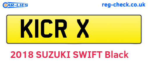 K1CRX are the vehicle registration plates.