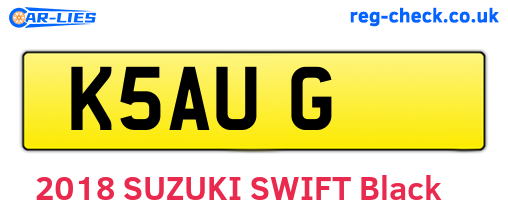 K5AUG are the vehicle registration plates.