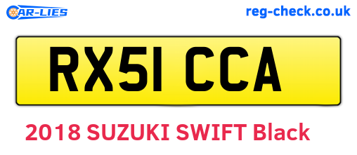 RX51CCA are the vehicle registration plates.