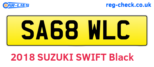 SA68WLC are the vehicle registration plates.