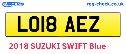 LO18AEZ are the vehicle registration plates.