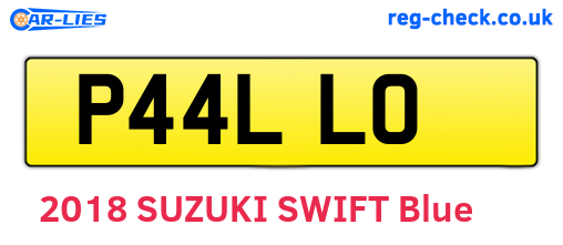 P44LLO are the vehicle registration plates.