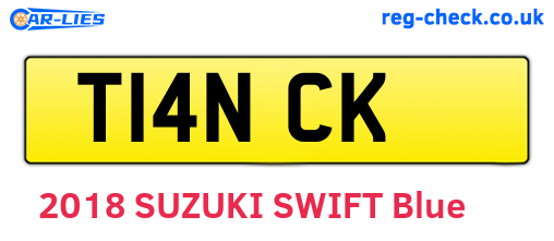 T14NCK are the vehicle registration plates.