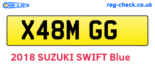 X48MGG are the vehicle registration plates.