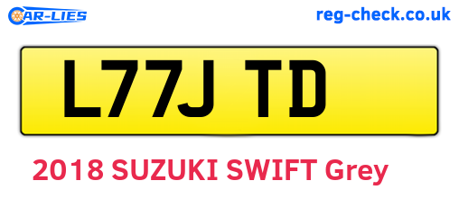 L77JTD are the vehicle registration plates.