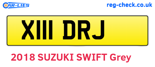 X111DRJ are the vehicle registration plates.