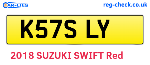 K57SLY are the vehicle registration plates.