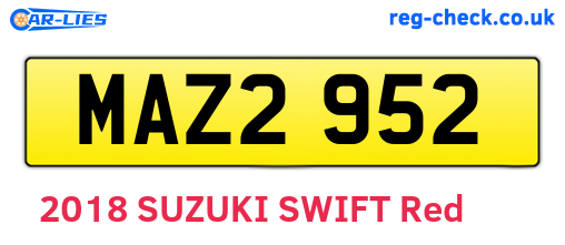 MAZ2952 are the vehicle registration plates.