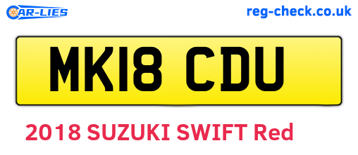 MK18CDU are the vehicle registration plates.