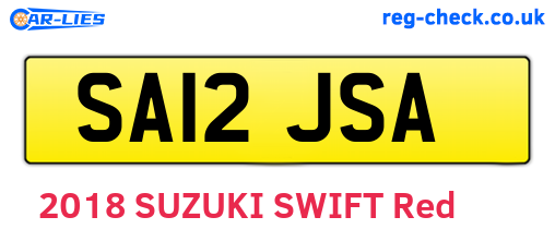 SA12JSA are the vehicle registration plates.