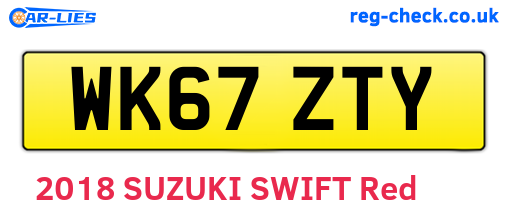 WK67ZTY are the vehicle registration plates.