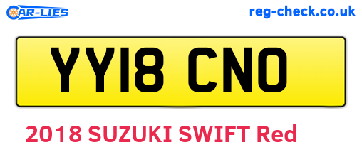 YY18CNO are the vehicle registration plates.