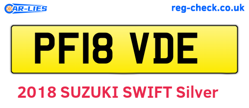 PF18VDE are the vehicle registration plates.