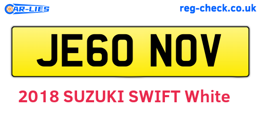 JE60NOV are the vehicle registration plates.