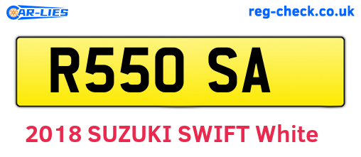 R55OSA are the vehicle registration plates.