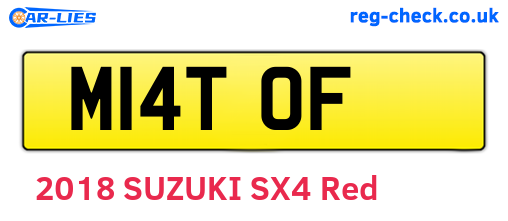 M14TOF are the vehicle registration plates.
