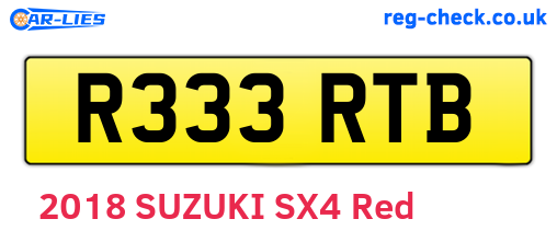 R333RTB are the vehicle registration plates.