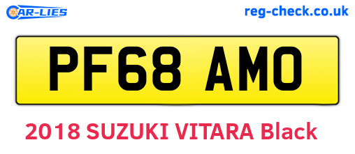 PF68AMO are the vehicle registration plates.