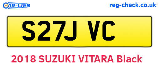 S27JVC are the vehicle registration plates.