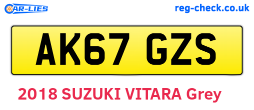 AK67GZS are the vehicle registration plates.