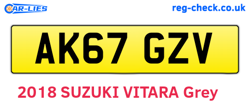 AK67GZV are the vehicle registration plates.