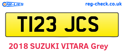 T123JCS are the vehicle registration plates.