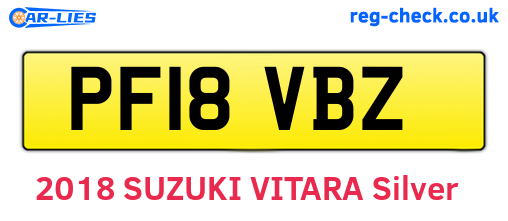 PF18VBZ are the vehicle registration plates.