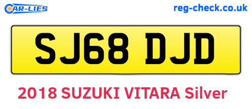 SJ68DJD are the vehicle registration plates.