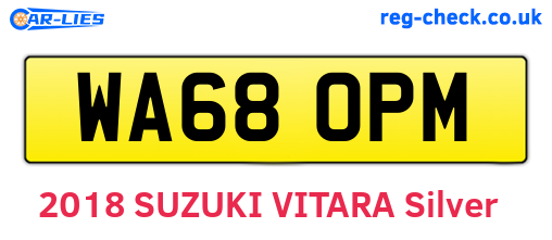 WA68OPM are the vehicle registration plates.