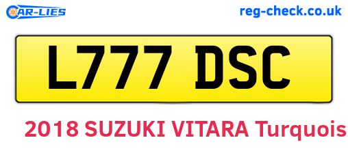 L777DSC are the vehicle registration plates.