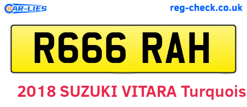 R666RAH are the vehicle registration plates.