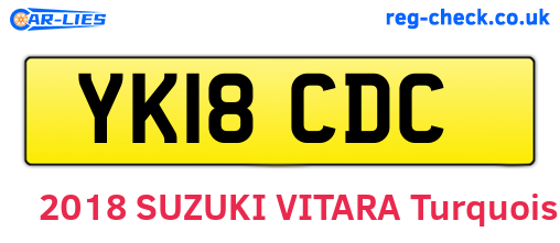 YK18CDC are the vehicle registration plates.