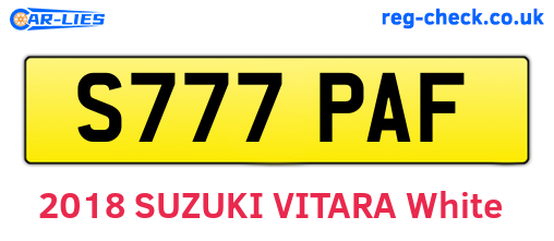 S777PAF are the vehicle registration plates.