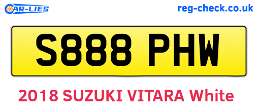 S888PHW are the vehicle registration plates.