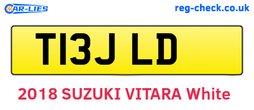 T13JLD are the vehicle registration plates.