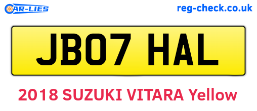 JB07HAL are the vehicle registration plates.