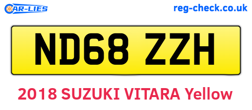ND68ZZH are the vehicle registration plates.
