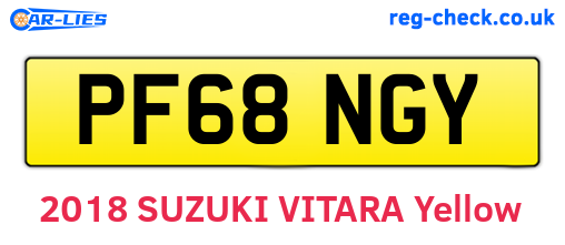 PF68NGY are the vehicle registration plates.